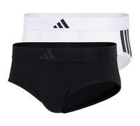 (XXL, White/Black) Adidas Mens Plain Briefs (Pack of 2)