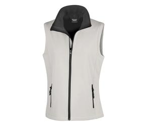 (XXL, White/Black) Result Womens/Ladies Softshell Body Warmer
