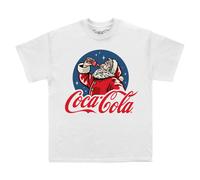 (XXL, White) Coca-Cola Unisex Adult Drinking Santa T-Shirt