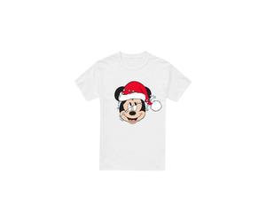 (XXL, White) Disney Mens Mickey Mouse Christmas Lights Wrap T-Shirt