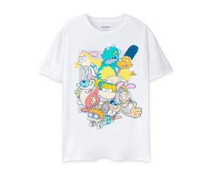 (XXL, White) Nickelodeon Mens Classic 90's Short-Sleeved T-Shirt