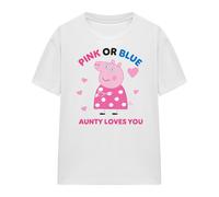 (XXL, White) Peppa Pig Womens/Ladies Pink Or Blue Aunty Pig Loves You T-Shirt