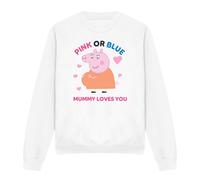 (XXL, White) Peppa Pig Womens/Ladies Pink Or Blue Mummy Pig Loves You Sweatshirt