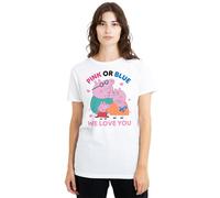 (XXL, White) Peppa Pig Womens/Ladies Pink Or Blue We Love You Family T-Shirt
