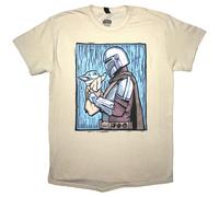 (XXL, White) Star Wars Unisex Adult The Mandalorian Holding Grogu T-Shirt