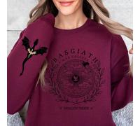 (XXL, wine red) Basgiath War College Double-side Sweatshirt Fourth Wing Graphic Tee Fly or Die Shirt Vintage Pullover Bookish Hoodie Sweatshirt