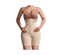 (XXL) Women's Underwear Double High Compression Hourglass Girdle Waist Trainer Butt Lifter Post-operative Shorts Fajas Colombianas Beige