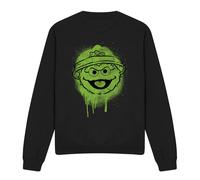 (XXL, XXL, Black/Black/Green/Green) Sesame Street Unisex Adult Oscar The Grouch Graffiti Sweatshirt