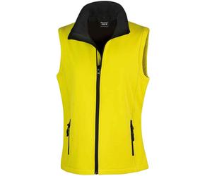 (XXL, Yellow/Black) Result Womens/Ladies Core Printable Soft Shell Bodywarmer