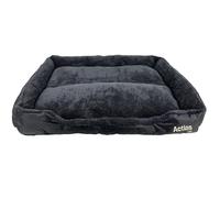 Easipet Dog Bed Cat Beds Washable Soft Faux Fur Fleece Cushion Pet Puppy Basket (XXL, Black)