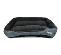 XXLarge Grey Faux Fur Dog Bed with Waterproof Raised Sides