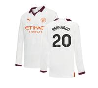 (XXLB) 2023-2024 Man City Long Sleeve Away Shirt (Kids) (BERNARDO 20)