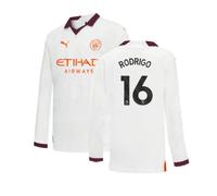 (XXLB) 2023-2024 Man City Long Sleeve Away Shirt (Kids) (RODRIGO 16)