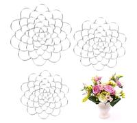 XXLKVSK 3Pcs Reusable Floral Grid for Vases Floral Arranging Tool Silver Metal Iron Wire Flower Holder for Vase Floral Stems Bouquets Plant Fixation