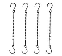 XXLKVSK 4Pcs Hanging Basket Chains 10 Inch Black Hanging Chain Metal Hang Chain with Hooks Clips Garden Chains for Hanging Baskets Bird Feeders Ornaments