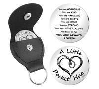XXLKVSK Pocket Hug Token Stainless Steel Pocket Hugs for family members Little Pocket Hug Keyring Keepsake Gifts Double Sided Encouragement Inspirational Gifts for Depression for Friend