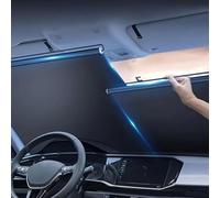 XXMMHTFD Windscreen Sun Shade for MG HS Hybrid+ Trophy 2025 2026, Retractable Car Windshield Sunshade Roller, Aluminium Alloy Sun Blocker with Suction Cups,Small Size