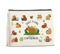 Xxoace Capybara Gifts Makeup Bag - Cute Just a Girl Who Loves Capybaras Cosmetic Zipper Pouch Capybara Lover Gifts