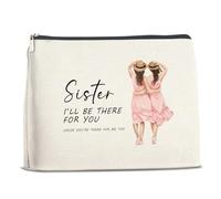 Xxoace Sister Makeup Bag Christmas Gift, to My Sisters Birthday Gifts, Sisters Cosmetic Bag with Zipper Travel Toiletry Pouch for Purse