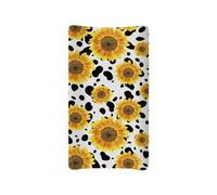 XXQGOMG Baby Changing Mat Covers for Boys and Girls, Sunflower Cow Changing Table Mat, Soft Breathable Changing Mat Cover for 32 x 16 Inches, Cute Birthday Gifts for Baby