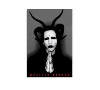 XXQPO Marilyn Poster Manson-Rock Musician Black And White Poster Canvas Wall Art for Home Decor Living Room Bedroom 16x24inch(40x60cm) Unframe-style