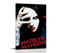 XXQPO Marilyn Poster Manson-Rock Musician Poster Canvas Wall Art for Home Decor Living Room Bedroom 12x18inch(30x45cm) Frame-style