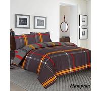 XXR New Duvet Set Quilt Cover Fitted Sheet Pillow Cases or Matching Curtains (Hampton, King)