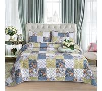 XXR Premium Reversible Bedspread Set with 30 Gorgeous Designs - Soft Microfiber Polyester, Hollow Fiber Filling - Lightweight, All-Season Comfort - Fits Double & King (220 x 240, 107)