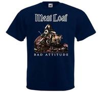 XXRR FASHION Maisy Meat Loaf Bad Attitude T Shirt Black Navy Graphite Black 3XL