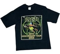 XXRR FASHION Men's Rare Vintage 2004 Rush Concert T-Shirt 2-Sided Tour Band Size Medium Black XL