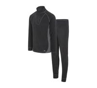 (XXS, Black) Trespass Unisex Thriller Thermal Top And Bottom Set