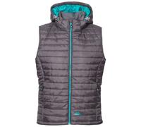 Trespass Womens Gilet Aretha - Lightly Padded with Bubble Stitching, 2 Low Profile Zip Pockets, Hem Adjusters, Inner Storm Flap, Contrast Lining and Front Zip, Detachable Hood with Stud Fastenings