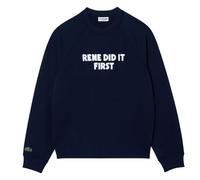 Lacoste Mens Rene Did It First Crew Neck Relaxed Fit Sweatshirt - Navy - Navy - XXS