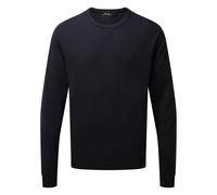(XXS, Navy) Premier Mens Knitted Cotton Crew Neck Sweatshirt