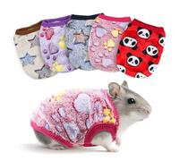 XXS Small Animal Clothes - 5 Pieces Bunny & Guinea Pig Outfits, Warm Vest & Soft T-Shirt Costume for Rabbits, Ferrets, Chihuahua Puppies, Mini Dogs, and Other Tiny Pets