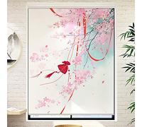 XXSC-ZC Peach Blossom Pattern Half-Shading Roller Blinds, Originally Designed Waterproof Curtains, Sun-Shading and UV-Proof Household Blinds,A,100 * 200CM