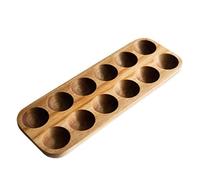 XXSLY Acacia Wood Egg Fresh-keeping Box, Recyclable Storage Environment-friendly Wooden Double Row Egg Organizer Tray for Kitchen Countertop