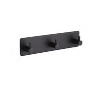 XXWTAWOYH Stainless Steel 3M Self-Adhesive Hook, Wall Door Hook, Robe Clothes Hanger(Black 3 Hook)