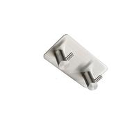 XXWTAWOYH Stainless Steel 3M Self-Adhesive Hook, Wall Door Hook, Robe Clothes Hanger(Silvery 2 Hook)