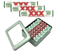 XXX Extra Strong Peppermint Mints 14 Rolls x 40.5g (567g) with Silver Refillable Window Lid Tin