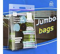 XXX-Large 20 Gallon, Reusable Jumbo Ziplock Bag, 9 Bags, Stand & Fill, Heavy Duty Carry Handle with Zero BPA