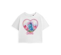 (XXX-Large) Barbie Cropped Short Sleeved T-Shirt (Womens White)