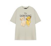 Disney Womens Beige Short Sleeve T-Shirt | The Lion King Simba & Nala Graphic Tee | Classic Characters Top | Women's Casual Wear Shirt