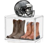 XXX-Large Extra Large Acrylic Display Case Transparent Shoe Display Case Sneaker Bag Organizer Clear Plastic Stackable Boot & Shoe Boxes Large Showcase for Helmet, Handbag, Figures Collectibles