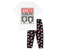 (XXX-Large) Rick And Morty Short Sleeve Long Leg Pyjama Set (Mens White)