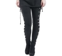 xxxiticat Women's Sexy Black Satin Side Lacing Solid Pants Long Bodycon High Waist Bandage Slim Thick Lace Up Leggings, Black, M