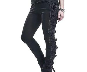 xxxiticat Women's Sexy Black Satin Side Lacing Solid Pants Long Bodycon High Waist Bandage Slim Thick Lace Up Leggings, Buckle-black, M