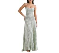 xxxiticat Women's Summer Boho Cowl Neck Floral Cocktail Party Maxi Dresses High Waist Ruffle Beach Sundress, grey, M