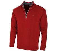(XXXL, Burgundy) Calvin Klein Mens 2026 Knit Cotton 1/2 Zip Golf CK Top Sweater