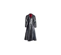 (XXXL, Burgundy) Mens Lapel Gothic Punk Black Long Coat Winter Leather Long Jacket Goth Vampire Coat Dark Knight Cool Cape Coat